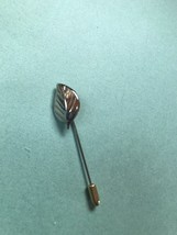 Vintage Small Etched Silvertone Aspen Leaf Lapel Stick Pin – 2 and 3/8th’s x 0.5 - £9.02 GBP