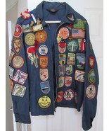 LOADED! vintage 1970&#39;s camping patch jacket 70+ PATCHES nylon OSA NCHA old - $199.99