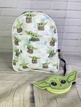 Star Wars Baby Yoda All Over Print Faux Leather Mini Backpack Bag and Co... - £32.69 GBP