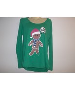 OH SNAP GINGERBREAD MAN Size Medium Green Shirt Top New Womens Christmas... - $48.51