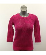 Christopher &amp; Banks Sweater Women&#39;s Medium Pink 3/4 Sleeve Pullover - $149.27 MXN