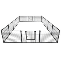 24&quot; Dog Playpen Crate 16 Panel Fence Pet Play Pen Exercise Puppy Kennel ... - £140.67 GBP
