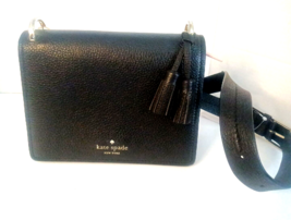 Kate Spade Hayes Medium Flap Black Leather Shoulder Bag/Purse - £34.55 GBP