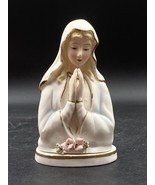 Lefton Mary Praying Rosary Holder Roses Delicate Vintage F-712 READ - $40.99 CAD