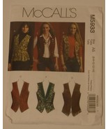 McCalls Sewing Pattern # M5933 Misses Lined Vests Uncut - £3.91 GBP