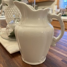 Vintage China Two&#39;s Company Country Farmhouse WHITE PITCHER Vase Planter - £17.66 GBP