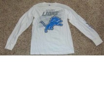 Mens Shirt NFL Football Detroit Lions Majestic White Long Sleeve Tee-size S - £17.03 GBP