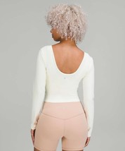 Lululemon Align Long Sleeve Shirt Cropped White Athletic Yoga - Med - $552.51 MXN