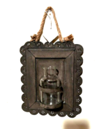 Rustic new Framed wall vase in distressed Tin - $610.38 MXN