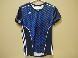 New Adidas Climacool MT Short Sleeve V-Neck Womens Small Blue/White D80043 - £11.39 GBP