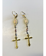 Our Lady of Guadalupe 3.75&quot; Dangle  Earrings, New #AB-382-R2 - $127.86 MXN