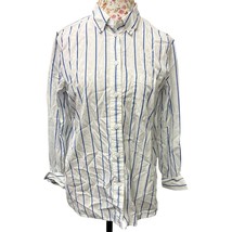  J.Crew Classic Blue White Striped Button Down Shirt Size 10 - $18.99