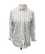  J.Crew Classic Blue White Striped Button Down Shirt Size 10 - $350.48 MXN