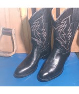 cowboy boots Mens size:8 D  SFBC black emb item:s2570 - $199.00