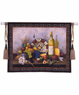 53x42 ITALIAN Still Life Fruit Wine Tapestry Wall Hanging - $168.30