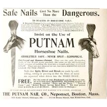 Putnam Horseshoe Nails Horses 1897 Advertisement Victorian Farming ADBN1yyy - €8,58 EUR