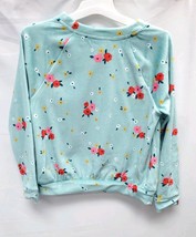 Toddler's Girls 5T Ocean Green Floral Patten Velour Long Sleeve Top Cat&Jack  image 2