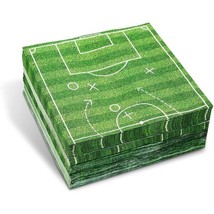 Soccer Party Paper Napkins For Sports Birthday (6.5 X 6.5 In 100 Pack) - £22.36 GBP