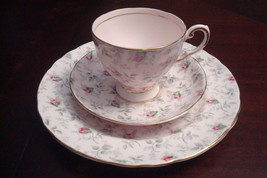 Aynsley England trio cup, saucer &amp; dessert plate pink chintz, orig [88] - £51.43 GBP