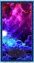 24.5&quot; X 44&quot; Panel In the Beginning Bible Verses Stars Blue Fabric Panel D484.24 - £9.11 GBP