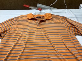 Walter Hagen Essentials Mens Polo Shirt Size Large Orange/Stripes Golf - £9.32 GBP