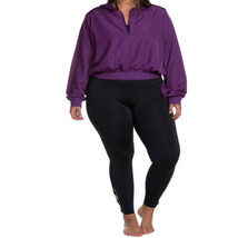 Soffe Womens Curves Plus Size Cropped Hooded Jacket,Size 3X,Deep Purple - £31.38 GBP