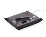 Bey Berk Large Leather Snap Valet and Charging Station Tray Black - $49.95
