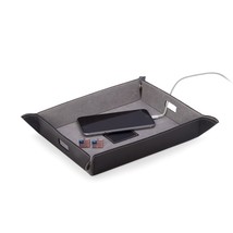 Bey Berk Large Leather Snap Valet and Charging Station Tray Black - £39.83 GBP