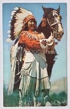 Postcard Western Indian Maiden Native American Woman With Horse Vintage - £5.18 GBP