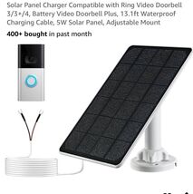 Solar Panel for Ring Doorbell, 5W Charger Compatible White  - $19.68