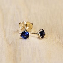 Natural Blue Sapphire Earring In 14k Hallmarked gold - £239.79 GBP