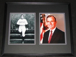 President George HW Bush Framed 16x20 Photo Display Yale Baseball - $79.19