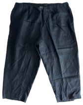 J.Jill Navy Linen Pull On Cropped Pants Size 3X - $37.99