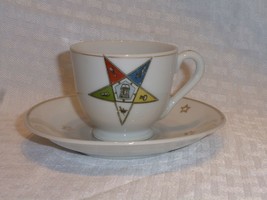 vintage Order of Eastern Star OES masonic gold trim TEACUP &amp; SAUCER - $14.99