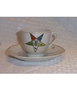 vintage Order of Eastern Star OES masonic gold trim TEACUP &amp; SAUCER - $20.43 CAD