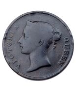 1862 Straits Settlements Cent Coin (Very Fine, VF Condition) KM# 6 - $71.62