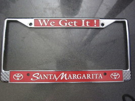 Santa Margarita Toyota Vintage Metal License Plate Frame Dealership - $29.00