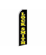 Lock Smith Black &amp; Yellow Swooper Super Feather Store Front Flag - $376.81 MXN