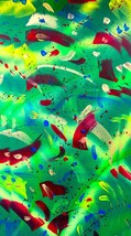 Mardi Gras by Floyd Snyder Original Acrylic Canvas Contemporary Abstract 15x30 - £310.61 GBP