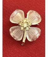 Monet Inspired Dogwood Clear Rhinestone Pin Brooch J335 - $11.88