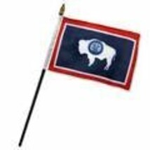 4x6 inch Wyoming Miniature Desk Flag Stick Flag - $53.03 MXN