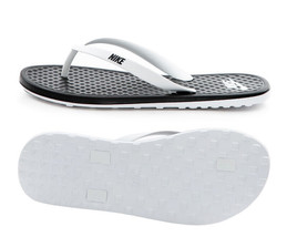 Nike On Deck Flip-Flops Men&#39;s Slides Casual Slipper Black White NWT CU39... - £38.59 GBP