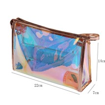 Transparent Pretty Makeup Bags Fashion Laser Travel Cosmetic Bag Toiletry Brush  - £9.52 GBP