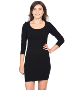 M.Rena Women&#39;s Scoop Neck 3/4 Sleeve Stretchy Fitted Bodycon Dress. One ... - £31.36 GBP