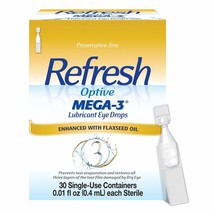 Refresh Optive Mega-3 Lubricant Single-Use Sterile Containers Eye Drops 30 ea (P image 1