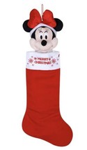 Animated Musical Merry Christmas Minnie Mouse Stocking Head 27.5in Moves... - $89.09