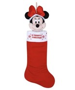 Animated Musical Merry Christmas Minnie Mouse Stocking Head 27.5in Moves... - £71.21 GBP