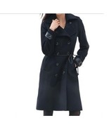 Women&#39;s Winter Lambswool blend Black long trench coat jacket Churuch plu... - $169.99