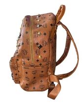 Authentic MCM Stark Studded Backpack Cognac Visetos Medium Brown image 2