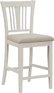 , Pebblebrook Wood Slat Back Counter Height Stool With Upholstered Seat,... - $199.99
